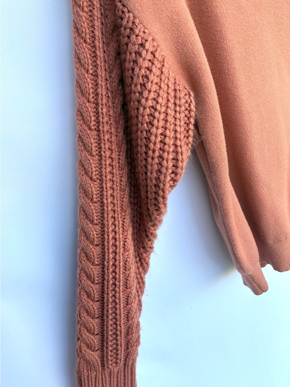 ANRABESS Rust Orange Cable Knit Sleeve Sweater Size Medium - Picture 5 of 5